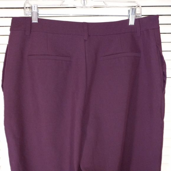 Worthington Trousers With Split Hems Pants Womens Size 14 Wine Pants Career Work - Picture 7 of 13